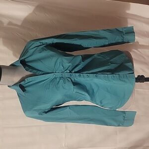 Van Heusen Stretch Teal Blue Rouched Button Down Long Sleeve Shirt - Size: S